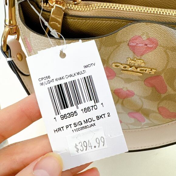 Coach CP056 Mollie Bucket Bag 22 In Signature Canvas IN Light Khaki Chalk Multi - Picture 7 of 7